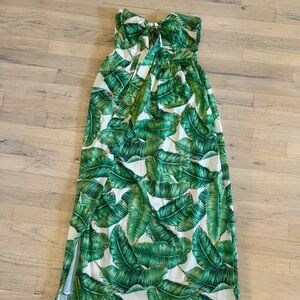 Cupshe Green Leaf Print Midi Dress